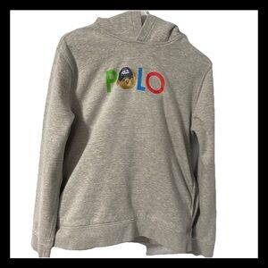 Polo by Ralph Lauren XL/TG 18-20 Gray Hoodie with Colorful Logo
